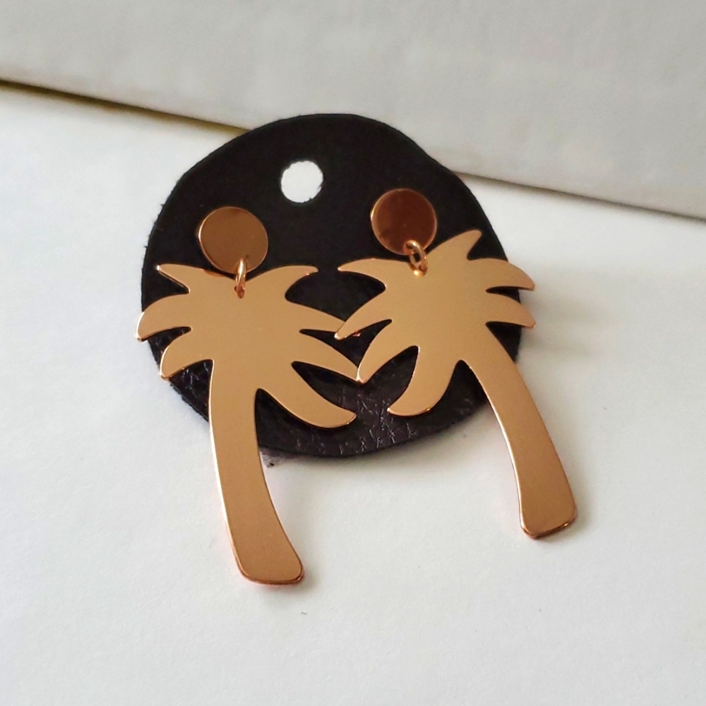 Gold look Palm Tree Earrings